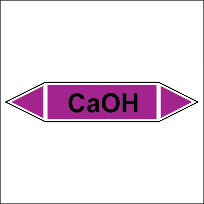 Знак маркировки трубопровода CaOH - двусторонние направление