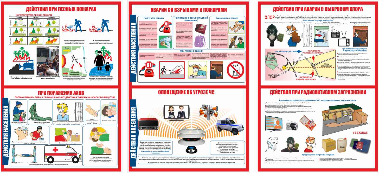 Комплект плакатов ГО и ЧС-Безопасность в чрезвычайных ситуациях