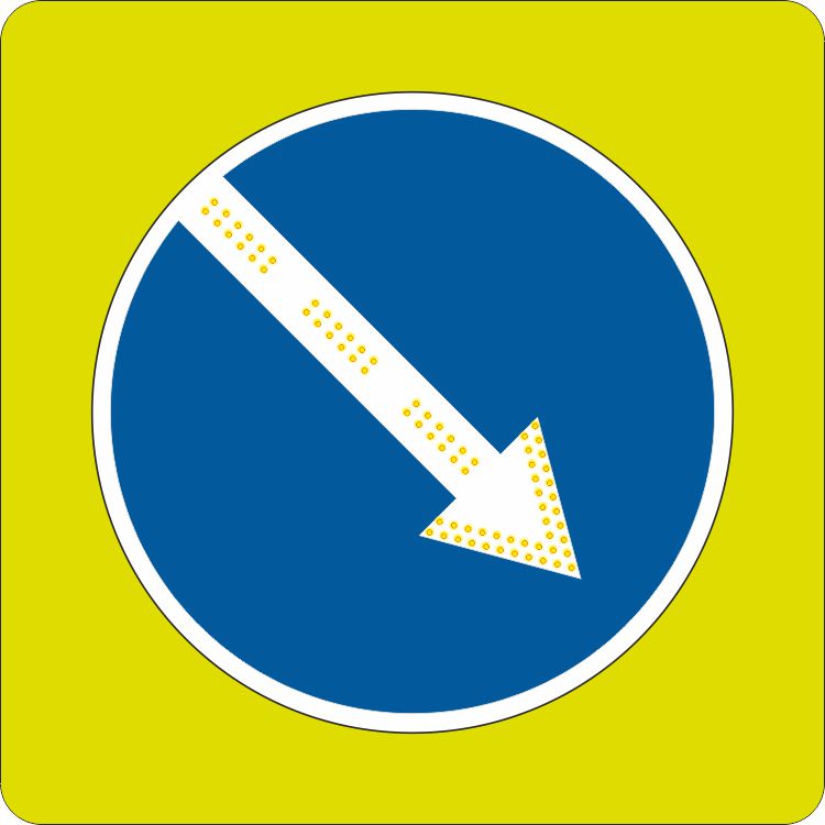 4.2.1 (4.2.2) Светодиодный дорожный знак на желтом щите 900x900
