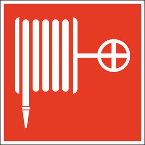 Знак F02 Пожарный кран, 100х100 мм, на пленке световозвращающей самоклеящейся полимерной ГОСТ 12.4.026-2015