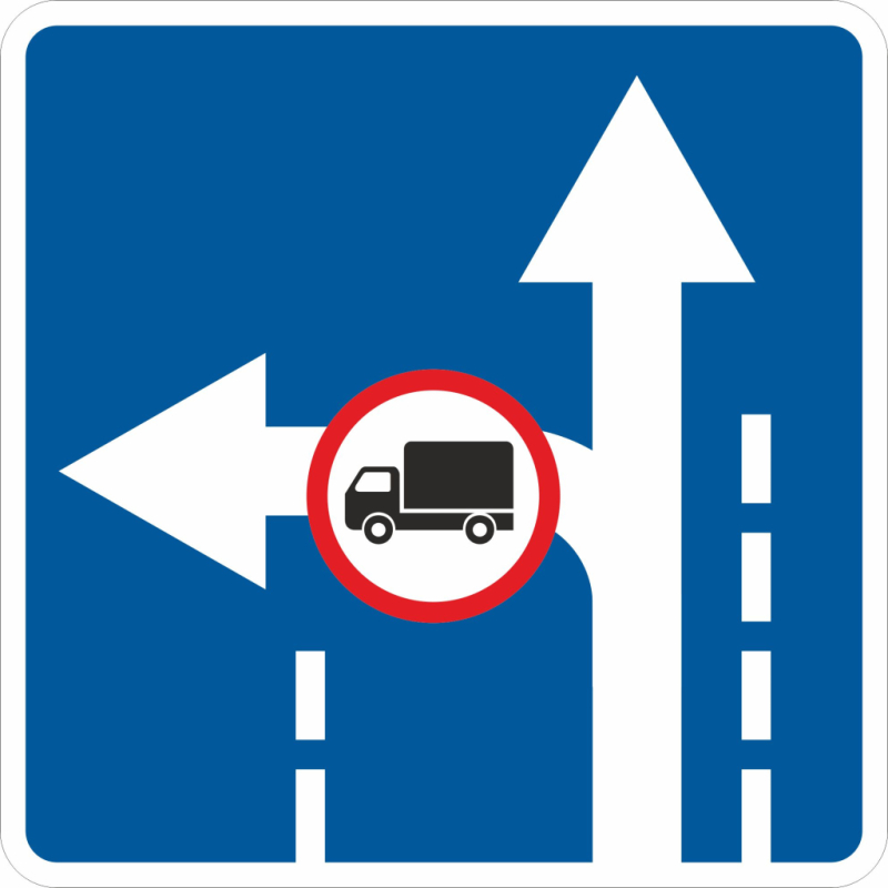 Дорожный знак направление движения по полосам