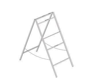 Стойка переносная, П-образная, 790x1600 мм, для временных дорожных знаков (под 2 знака)