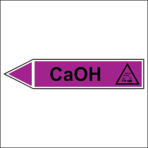 Знак маркировки трубопровода CaOH - направление движение налево