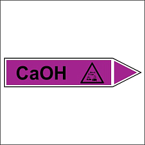Знак маркировки трубопровода CaOH - направление движение направо