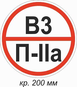 Знак категории помещения по взрывопожарной и пожарной безопасности В3  П-IIа