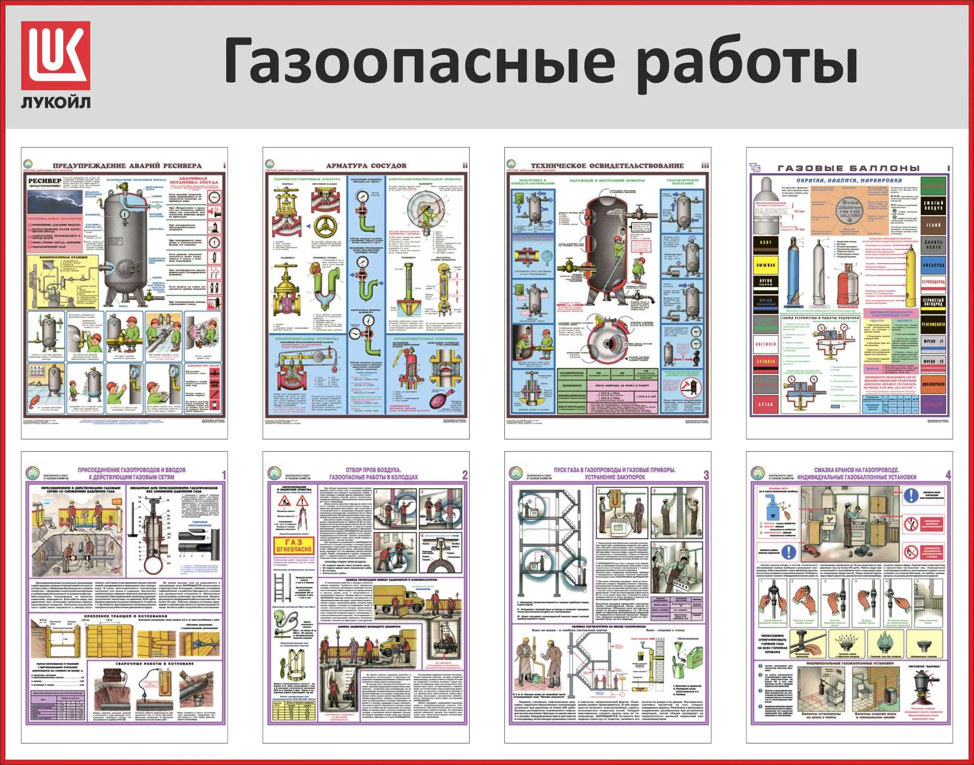 Стенд Газоопасные работы 8 плакатов А3, Логотип (1400х1100; Пластик ПВХ 4  мм, алюминиевый профиль; Алюминиевый профиль) – купить в Москве, цены |  ГАСЗНАК