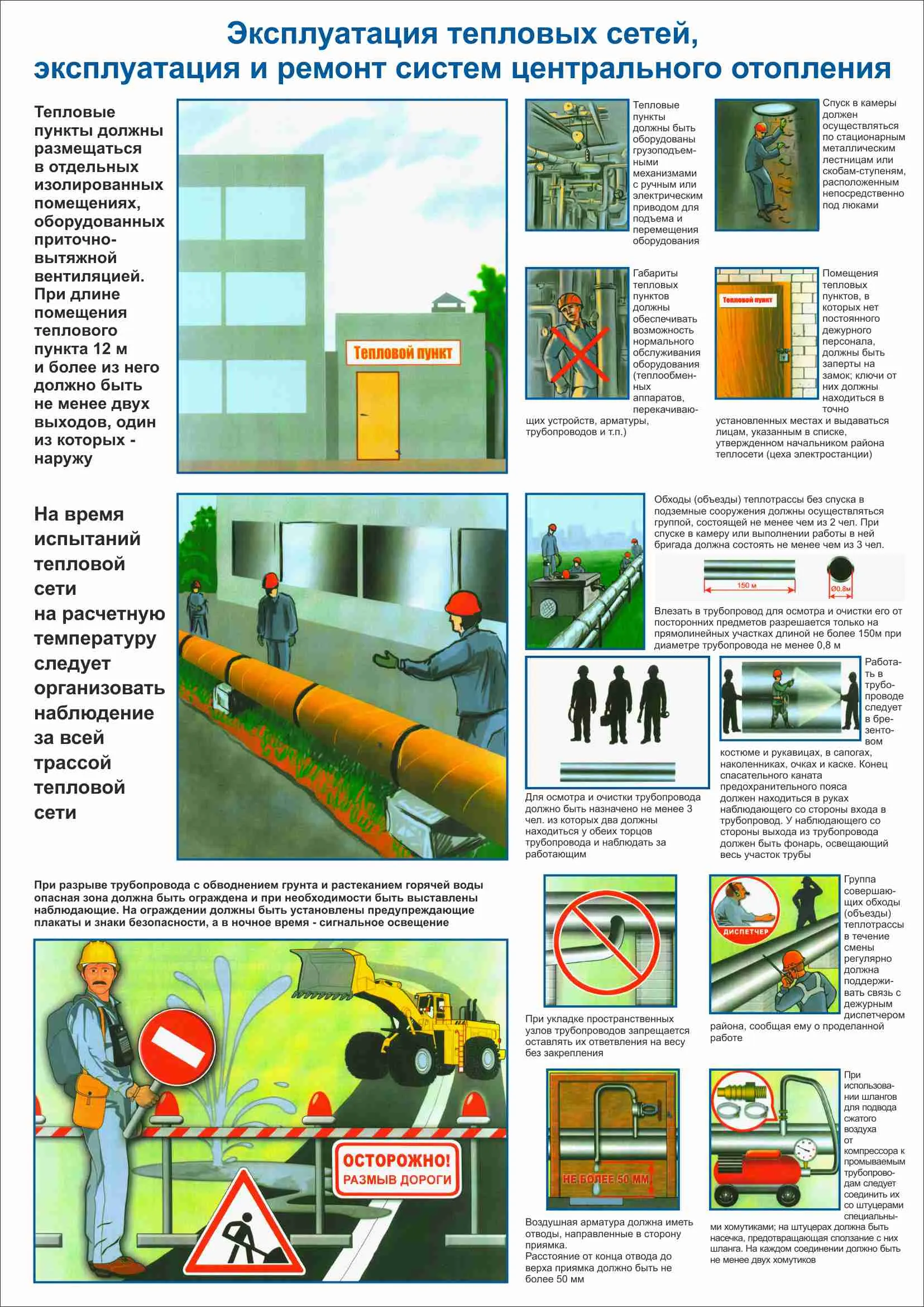 Плакат по охране труда Эксплуатация тепловых сетей, эксплуатация и ремонт  систем центрального отопления – купить в Москве, цены | ГАСЗНАК