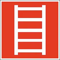 Знак F03 Пожарная лестница, 200х200 мм, на пленке световозвращающей самоклеящейся полимерной ГОСТ 12.4.026-2015
