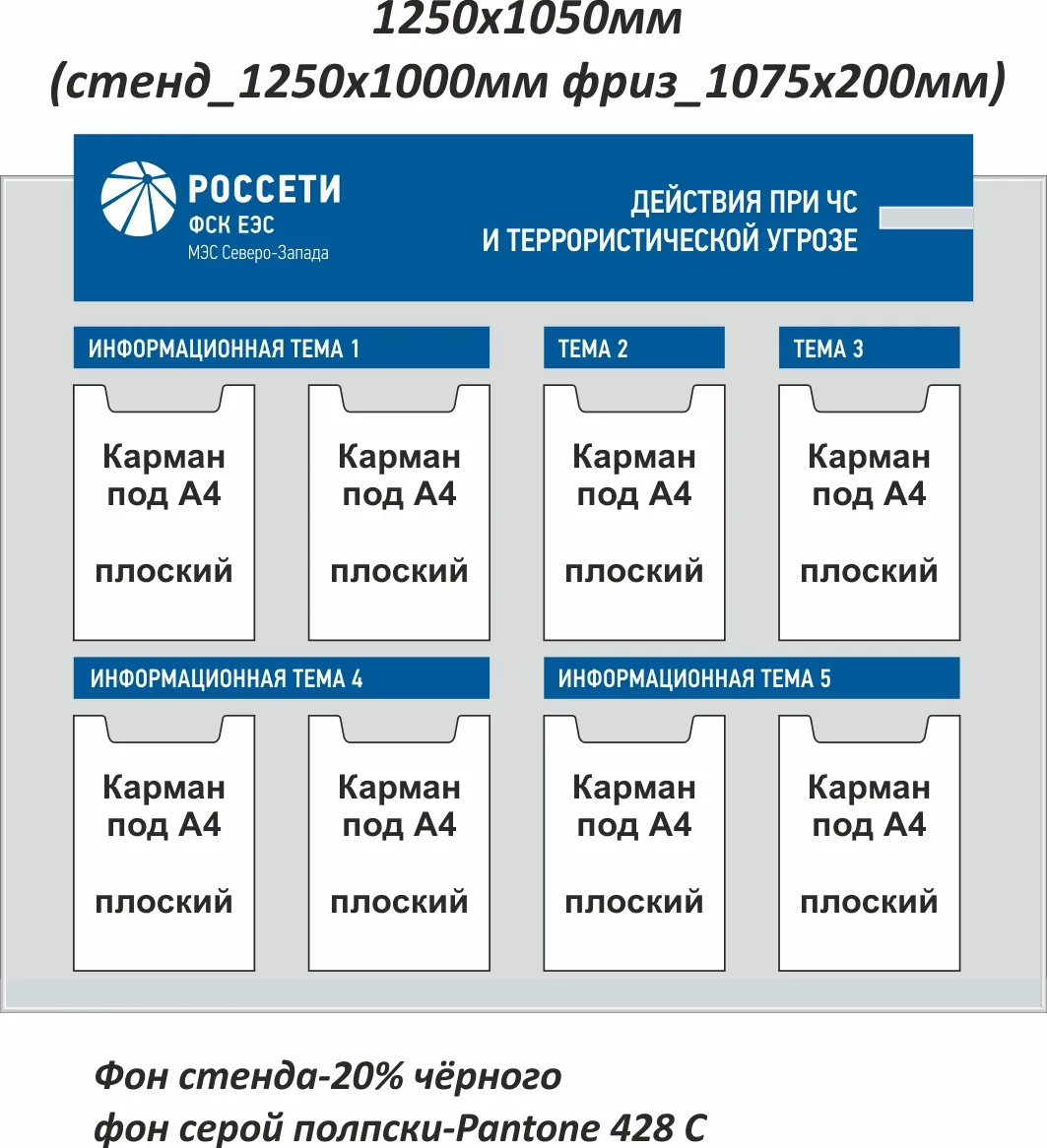 Купить «Стенд информационный Организационные мероприятия РОССЕТИ», артикул  не указан цена в Москве — ГАСЗНАК